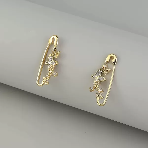 CZ Butterfly Safety Pin Dangle Earrings for Women Girls 925 Silver Post Pin Gold Plated Cubic Zirconia Crystal Butterflies Drop Dangling Stud Hypoallergenic Dainty Birthday Wedding AnniversaryCZ Butterfly Safety Pin Dangle Earrings for Women Girls 925 Silver Post Pin Gold Plated Cubic Zirconia Crystal Butterflies Drop Dangling Stud Hypoallergenic Dainty Birthday Wedding Anniversary