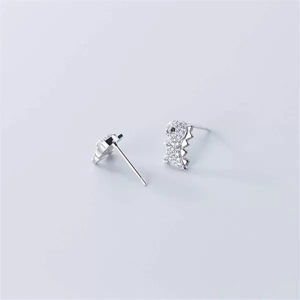 Crystal Dinosaur Stud Earrings for Teen Girls 925 Sterling Silver Pave CZ Small Cute Dragon Animal Studs Post Nickel Free Jewelry Birthday Gifts for Daughter NieceCrystal Dinosaur Stud Earrings for Teen Girls 925 Sterling Silver Pave CZ Small Cute Dragon Animal Studs Post Nickel Free Jewelry Birthday Gifts for Daughter Niece