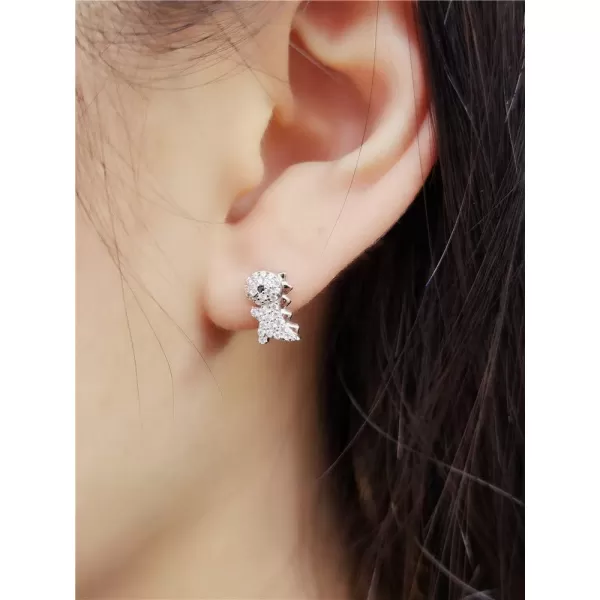 Crystal Dinosaur Stud Earrings for Teen Girls 925 Sterling Silver Pave CZ Small Cute Dragon Animal Studs Post Nickel Free Jewelry Birthday Gifts for Daughter NieceCrystal Dinosaur Stud Earrings for Teen Girls 925 Sterling Silver Pave CZ Small Cute Dragon Animal Studs Post Nickel Free Jewelry Birthday Gifts for Daughter Niece