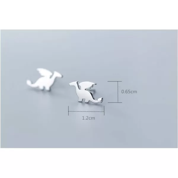 Cute Dinosaurs Earrings Stud for Women Girls Men 925 Sterling Silver Hypoallergenic Tiny Dragon Brontosaurus Animal Cartilage Tragus Polished Fashion Punk Jewelry Dainty Gifts for FriendsSilver