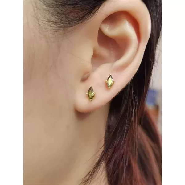 Minimalist Green Peridot 925 Sterling Silver Small Stud Earrings for Women Girls 14K Gold Plated Tiny Mini Crystal Birthstone Studs Cartilage Tragus Post Hypoallergenic Piercing Birthday Jewelry GiftsMinimalist Green Peridot 925 Sterling Silver Small Stud Earrings for Women Girls 14K Gold Plated Tiny Mini Crystal Birthstone Studs Cartilage Tragus Post Hypoallergenic Piercing Birthday Jewelry Gifts