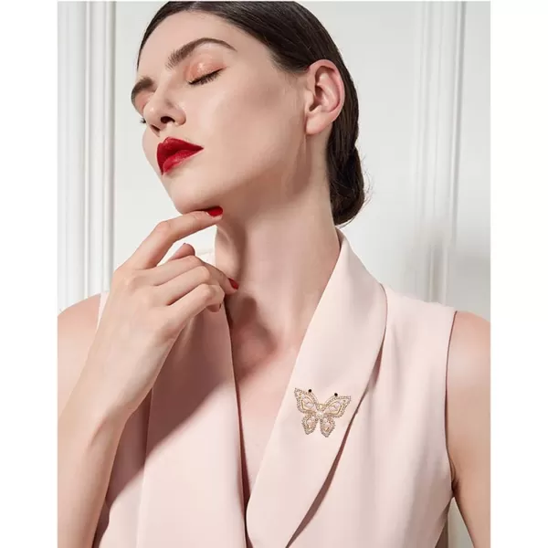 Pearl Butterfly Brooch Pin for Women Girls Fashion Rhionestone Crystal Imitation Pearls Brooches Pins Necktie Dress Accessories Bouquet Decor Elegant Jewelry Gifts for Mom Sister BridesmaidsPearl Butterfly Brooch Pin for Women Girls Fashion Rhionestone Crystal Imitation Pearls Brooches Pins Necktie Dress Accessories Bouquet Decor Elegant Jewelry Gifts for Mom Sister Bridesmaids
