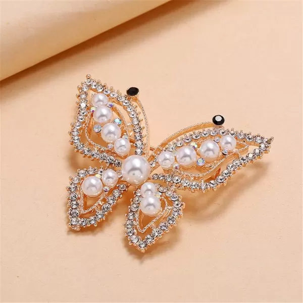 Pearl Butterfly Brooch Pin for Women Girls Fashion Rhionestone Crystal Imitation Pearls Brooches Pins Necktie Dress Accessories Bouquet Decor Elegant Jewelry Gifts for Mom Sister BridesmaidsPearl Butterfly Brooch Pin for Women Girls Fashion Rhionestone Crystal Imitation Pearls Brooches Pins Necktie Dress Accessories Bouquet Decor Elegant Jewelry Gifts for Mom Sister Bridesmaids