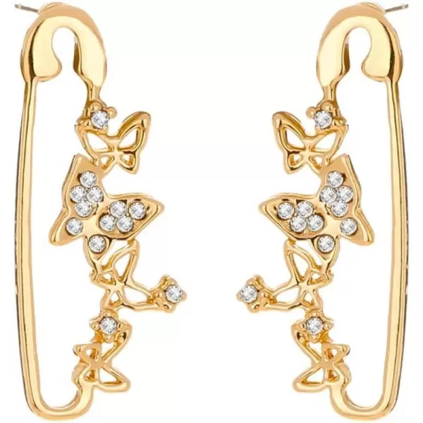 CZ Butterfly Safety Pin Dangle Earrings for Women Girls 925 Silver Post Pin Gold Plated Cubic Zirconia Crystal Butterflies Drop Dangling Stud Hypoallergenic Dainty Birthday Wedding AnniversaryCZ Butterfly Safety Pin Dangle Earrings for Women Girls 925 Silver Post Pin Gold Plated Cubic Zirconia Crystal Butterflies Drop Dangling Stud Hypoallergenic Dainty Birthday Wedding Anniversary