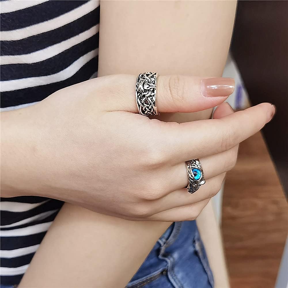 Vintage Fox Statement Band Ring for Women Girls Antique Gothic NineTailed Animal Celtic Knot Finger Rings Punk Retro Jewelry Size 9Vintage Fox Statement Band Ring for Women Girls Antique Gothic NineTailed Animal Celtic Knot Finger Rings Punk Retro Jewelry Size 9