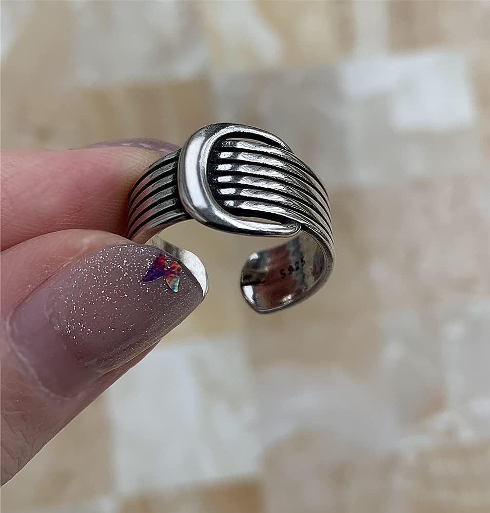 Vintage Wide Band Ring for Women Girls Fashion Statement Silvery Finger Rings Comfort Fit Trendy Personazlied Punk JewelryVintage Wide Band Ring for Women Girls Fashion Statement Silvery Finger Rings Comfort Fit Trendy Personazlied Punk Jewelry