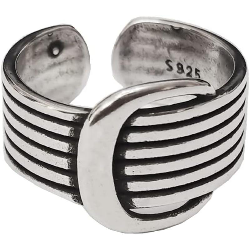 Vintage Wide Band Ring for Women Girls Fashion Statement Silvery Finger Rings Comfort Fit Trendy Personazlied Punk JewelryVintage Wide Band Ring for Women Girls Fashion Statement Silvery Finger Rings Comfort Fit Trendy Personazlied Punk Jewelry