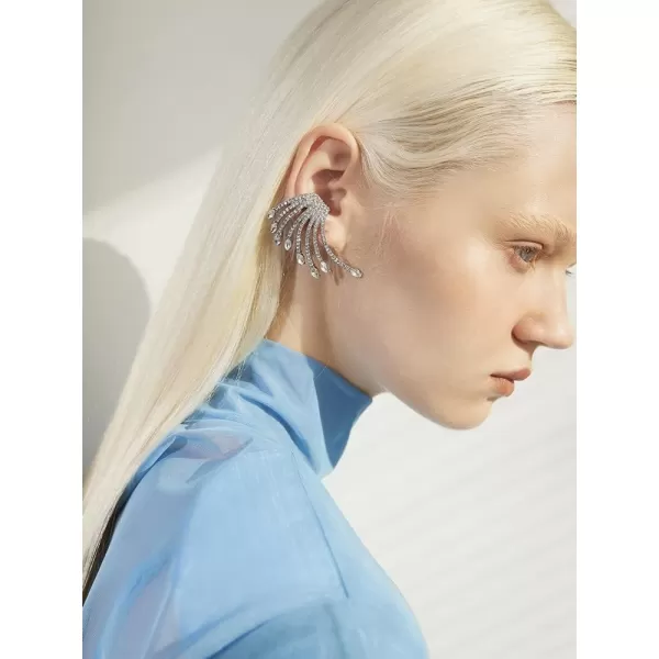 1 PC CZ Angel Wing Cuff Stud Climber Crawler Earring for Women Girls 2nd 3rd Piercing Hole Ear Silver Post Pin Exaggerated Cystal Statement Jewelry Birthday Christmas Party1 PC CZ Angel Wing Cuff Stud Climber Crawler Earring for Women Girls 2nd 3rd Piercing Hole Ear Silver Post Pin Exaggerated Cystal Statement Jewelry Birthday Christmas Party