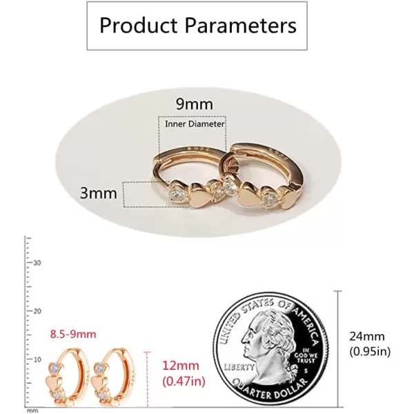 14K Rose Gold Double Love Heart Cubic Zirconia Small Hoop Earrings for Women Girls 925 Sterling Silver Cartilage Tiny Cute Huggie Hoops Hypoallergenic Nickel Free Jewelry Dainty Gifts14K Rose Gold Double Love Heart Cubic Zirconia Small Hoop Earrings for Women Girls 925 Sterling Silver Cartilage Tiny Cute Huggie Hoops Hypoallergenic Nickel Free Jewelry Dainty Gifts