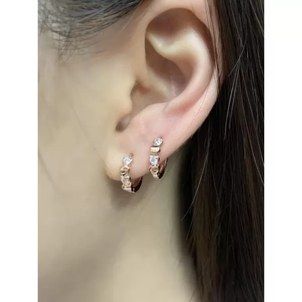 14K Rose Gold Double Love Heart Cubic Zirconia Small Hoop Earrings for Women Girls 925 Sterling Silver Cartilage Tiny Cute Huggie Hoops Hypoallergenic Nickel Free Jewelry Dainty Gifts14K Rose Gold Double Love Heart Cubic Zirconia Small Hoop Earrings for Women Girls 925 Sterling Silver Cartilage Tiny Cute Huggie Hoops Hypoallergenic Nickel Free Jewelry Dainty Gifts