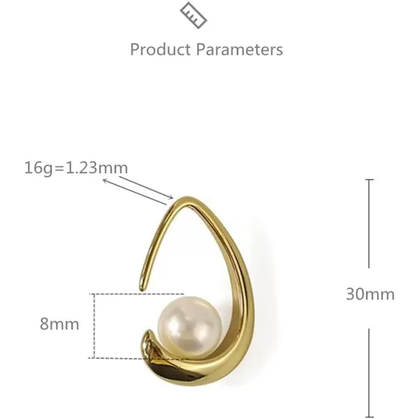 16G Minimalist Pearl Teardrop Dangle Hoop Earrings for Women Girls 14K Gold Plated Imitation 8mm Pearls Curved Wire Thick Threader Dangling Huggie Hoops Lightweight Upside Down Ear Piercing Jewelry16G Minimalist Pearl Teardrop Dangle Hoop Earrings for Women Girls 14K Gold Plated Imitation 8mm Pearls Curved Wire Thick Threader Dangling Huggie Hoops Lightweight Upside Down Ear Piercing Jewelry