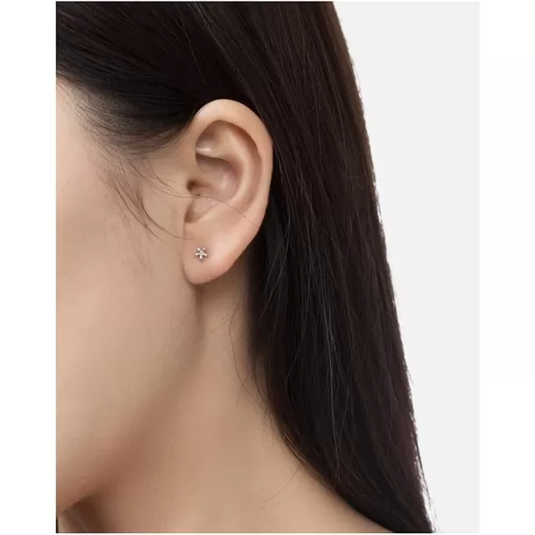 18G Tiny Flower Stud Cartilage Earrings for Women Girls 925 Sterling Silver Mini Cute Daisy 3mm Ball Barbell Screw Back Studs Sleeper Tragus Post Minimalist Hypoallergenic Piercing Body JewelrySilver
