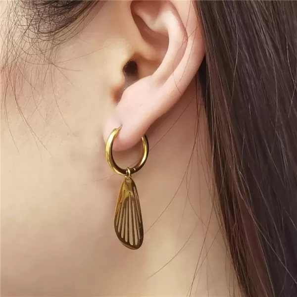 18K Gold Plated Filigree Wing Dangle Hoop Earrings for Women Girls Stainless Steel Hypoallergenic Cute Feather Leaf Drop Dangling Huggie Hoops Retro Punk Party Birthday Christmas Jewelry for Senstive Ear18K Gold Plated Filigree Wing Dangle Hoop Earrings for Women Girls Stainless Steel Hypoallergenic Cute Feather Leaf Drop Dangling Huggie Hoops Retro Punk Party Birthday Christmas Jewelry for Senstive Ear