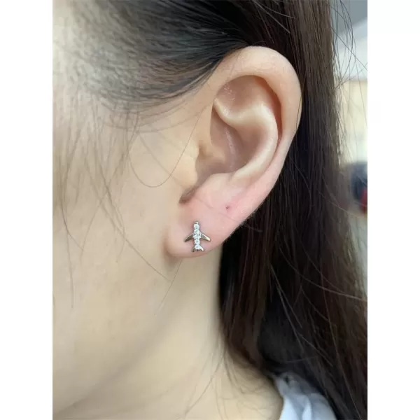 20G Airplane Cartilage Earrings for Women Girls 925 Sterling Silver Hypoallergenic Cubic Zirconia Tiny Cute Plane Ear Piercing Stud Tragus Birthday Anniversary Airline Jewelry Gifts Souvenir20G Airplane Cartilage Earrings for Women Girls 925 Sterling Silver Hypoallergenic Cubic Zirconia Tiny Cute Plane Ear Piercing Stud Tragus Birthday Anniversary Airline Jewelry Gifts Souvenir