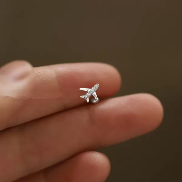 20G Airplane Cartilage Earrings for Women Girls 925 Sterling Silver Hypoallergenic Cubic Zirconia Tiny Cute Plane Ear Piercing Stud Tragus Birthday Anniversary Airline Jewelry Gifts Souvenir20G Airplane Cartilage Earrings for Women Girls 925 Sterling Silver Hypoallergenic Cubic Zirconia Tiny Cute Plane Ear Piercing Stud Tragus Birthday Anniversary Airline Jewelry Gifts Souvenir
