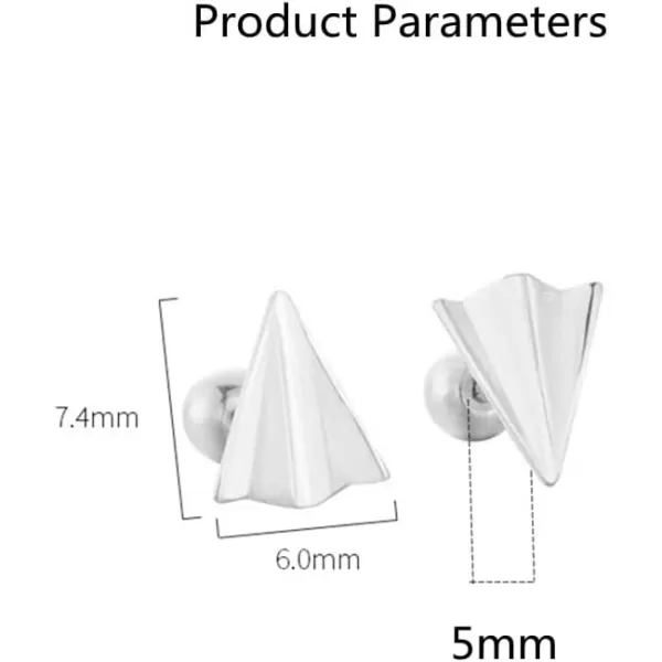 20G Tiny Paper Airplane Ball Cartilage Stud Earrings for Women Girls S925 Sterling Silver Hypoallergenic Mini Cute Plane Studs Tragus Screw Back Post Airline Jewelry Dainty Gifts Souvenir20G Tiny Paper Airplane Ball Cartilage Stud Earrings for Women Girls S925 Sterling Silver Hypoallergenic Mini Cute Plane Studs Tragus Screw Back Post Airline Jewelry Dainty Gifts Souvenir