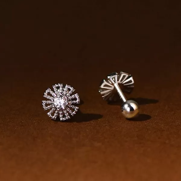 20g Cute CZ Flower Sterling Silver Earrings for Women Girls Crystal Snowflake Daisy Sunflower Stud Tiny Small Ball Cartilage Screw Back Post Hypoallergenic Pierced Ear Jewelry Dainty Gifts20g Cute CZ Flower Sterling Silver Earrings for Women Girls Crystal Snowflake Daisy Sunflower Stud Tiny Small Ball Cartilage Screw Back Post Hypoallergenic Pierced Ear Jewelry Dainty Gifts