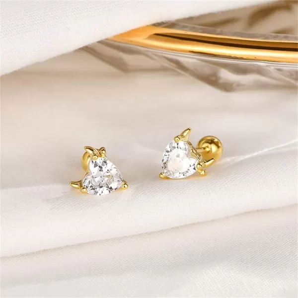20g Cute Devil Love Heart Cartilage Stud Earrings for Women Girls 925 Sterling Silver Cubic Zirconia CZ Ball Screw Hypoallergenic Piercing Fashion Dainty Jewelry Gifts for Her Gold20g Cute Devil Love Heart Cartilage Stud Earrings for Women Girls 925 Sterling Silver Cubic Zirconia CZ Ball Screw Hypoallergenic Piercing Fashion Dainty Jewelry Gifts for Her Gold