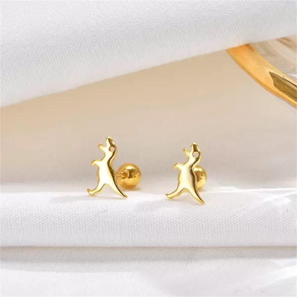 20g Mini Cute Dinosaur Stud Earrings for Women Girls 925 Sterling Silver Hypoallergenic Tiny Dragon Brontosaurus Animal Ball Piercing Cartilage Tragus Fashion Minimalist Jewelry GiftsGold