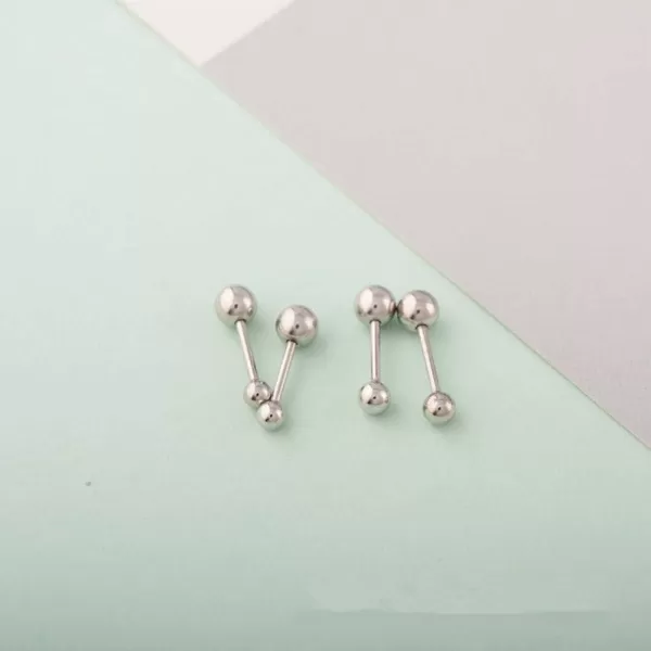 26PCS 20G Small Ball Stud Earrings for Women Girls S925 Sterling Silver Cartilage Cute Tiny Helix Barbell Ear Lobe Piercing Screw Tragus Hypoallergenic Fashion Jewelry25mm