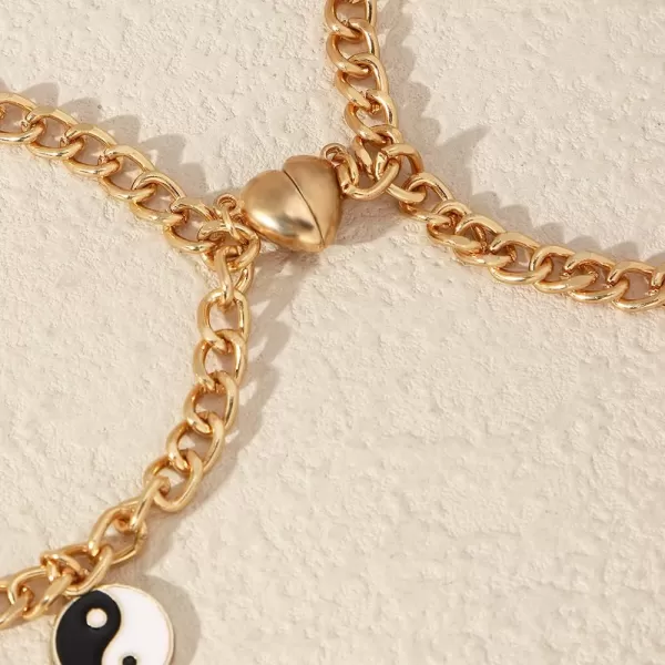 2pcs Yinyang BFF Couples Bracelets Set Love Heart Magnetic Link Chain Bracelet for Women Men Friends Gold Tone Pinky Pormise Valentine Anniversary Jewelry Gifts2pcs Yinyang BFF Couples Bracelets Set Love Heart Magnetic Link Chain Bracelet for Women Men Friends Gold Tone Pinky Pormise Valentine Anniversary Jewelry Gifts