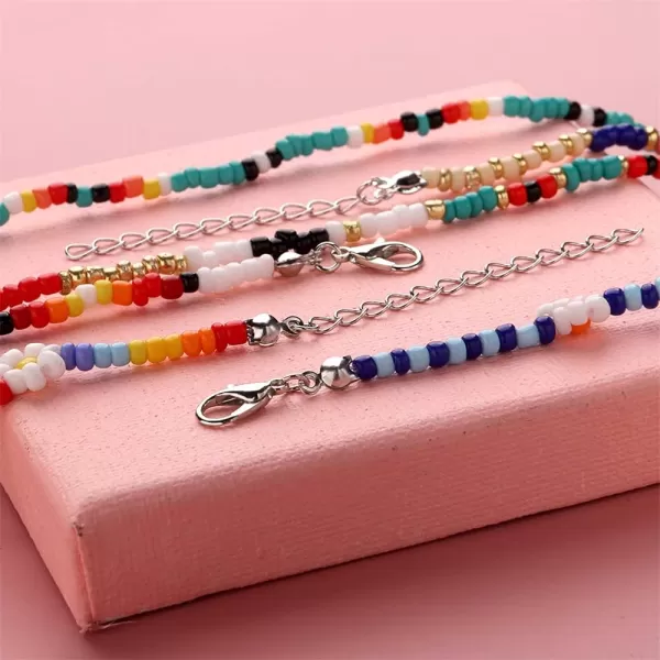 3 PCS Bead Flower Chain Anklet Bracelet Set for Women Girls Resin Cute Daisy Ball Bead Seeds Fashion Colorful Handmade Adjustable Layered Chains Nickel Free Y2K Jewelry3 PCS Bead Flower Chain Anklet Bracelet Set for Women Girls Resin Cute Daisy Ball Bead Seeds Fashion Colorful Handmade Adjustable Layered Chains Nickel Free Y2K Jewelry