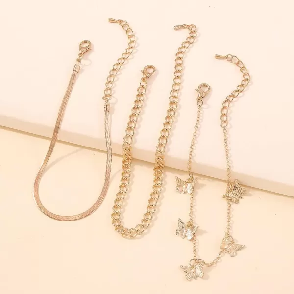 3 PCS Charm Chain Bracelets Set for Women Girls Gold Plated Dainty Butterfly Animals Layered Snake Chains Anklet Bracelet Bohemian Adjustable Nickel Free Retro Birthday Party Vacation Y2K Jewelry3 PCS Charm Chain Bracelets Set for Women Girls Gold Plated Dainty Butterfly Animals Layered Snake Chains Anklet Bracelet Bohemian Adjustable Nickel Free Retro Birthday Party Vacation Y2K Jewelry