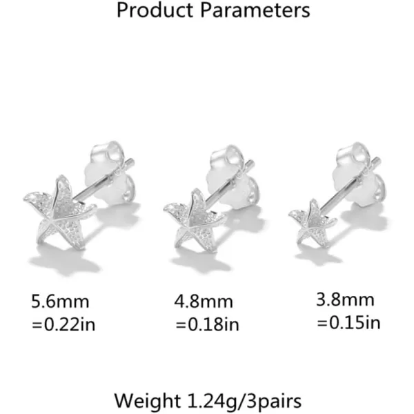 3 Pairs Tiny Starfish Stud Earrings Sterling Silver Set for Women Girls Cute Star Cartilage 20g Studs Tragus Post Pin Hypoallergenic Piercing Body Jewelry Dainty Gifts3 Pairs Tiny Starfish Stud Earrings Sterling Silver Set for Women Girls Cute Star Cartilage 20g Studs Tragus Post Pin Hypoallergenic Piercing Body Jewelry Dainty Gifts