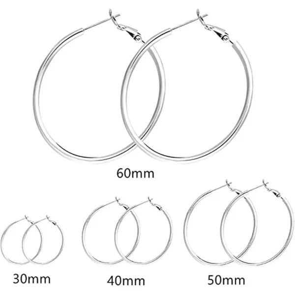 4 Pairs Minimalist Big Hoop Earrings Set for Women Girls Stainless Steel Hypoallergenic Geometric Big Large Huggie Hoops Dangle Loop Earring Fashion Punk Jewelry Sensitive Ears 3456mm Silver4 Pairs Minimalist Big Hoop Earrings Set for Women Girls Stainless Steel Hypoallergenic Geometric Big Large Huggie Hoops Dangle Loop Earring Fashion Punk Jewelry Sensitive Ears 3456mm Silver