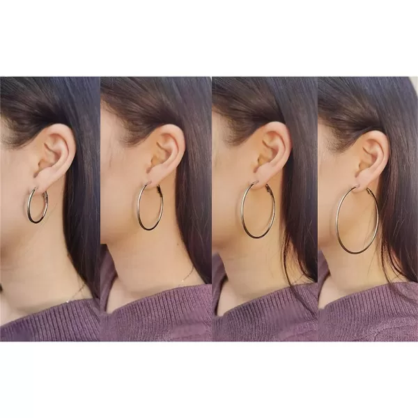 4 Pairs Minimalist Big Hoop Earrings Set for Women Girls Stainless Steel Hypoallergenic Geometric Big Large Huggie Hoops Dangle Loop Earring Fashion Punk Jewelry Sensitive Ears 3456mm Silver4 Pairs Minimalist Big Hoop Earrings Set for Women Girls Stainless Steel Hypoallergenic Geometric Big Large Huggie Hoops Dangle Loop Earring Fashion Punk Jewelry Sensitive Ears 3456mm Silver