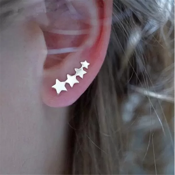 4 Star Cuff Wrap Climber Crawler Earrings for Women Teen Girls S925 Sterling Silver Sweep Up Hypoallergenic Hook Pin Piercing Ear Cute Constellation Fashion Jewelry Dainty Gift White Gold Plated4 Star Cuff Wrap Climber Crawler Earrings for Women Teen Girls S925 Sterling Silver Sweep Up Hypoallergenic Hook Pin Piercing Ear Cute Constellation Fashion Jewelry Dainty Gift White Gold Plated