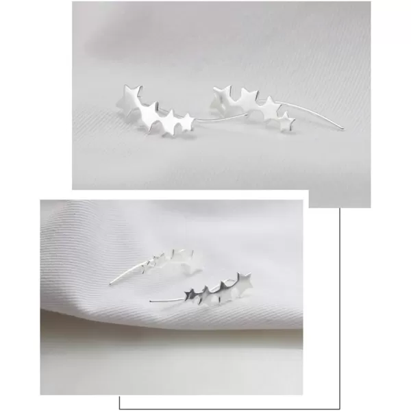 4 Star Cuff Wrap Climber Crawler Earrings for Women Teen Girls S925 Sterling Silver Sweep Up Hypoallergenic Hook Pin Piercing Ear Cute Constellation Fashion Jewelry Dainty Gift White Gold Plated4 Star Cuff Wrap Climber Crawler Earrings for Women Teen Girls S925 Sterling Silver Sweep Up Hypoallergenic Hook Pin Piercing Ear Cute Constellation Fashion Jewelry Dainty Gift White Gold Plated