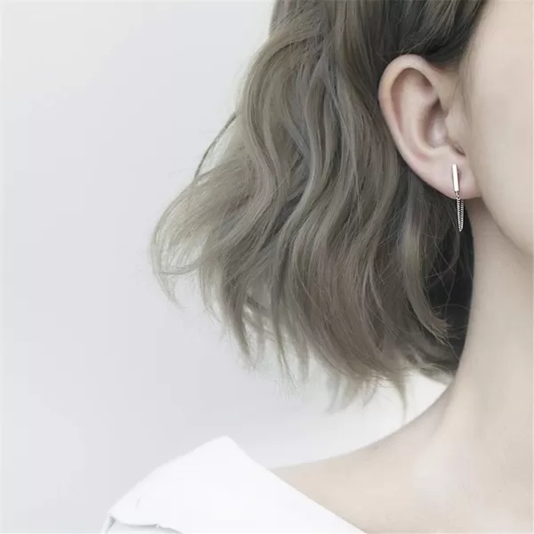 925 Minimalist Bar Earrings with Sterling Silver Tassel Chain Drop Dangle Earring for Women Girls Charms Fashion Punk Pierced Studs Hypoallergenic Jewelry Birthday Christmas Gifts for Best Friends925 Minimalist Bar Earrings with Sterling Silver Tassel Chain Drop Dangle Earring for Women Girls Charms Fashion Punk Pierced Studs Hypoallergenic Jewelry Birthday Christmas Gifts for Best Friends