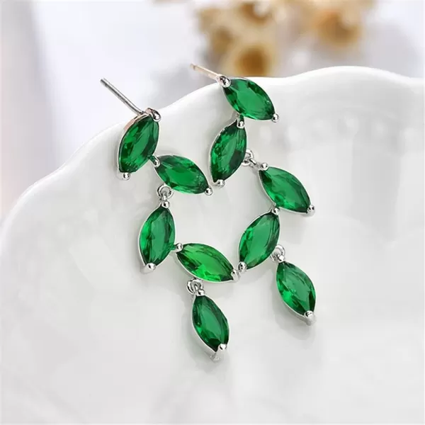 AAA Green CZ Leaf Dangle Earrings for Women Girls Hypoallergenic 925 Sterling Silver Post Pin Dainty Crystal Leaves Drop Dangling Stud Delicate Birthday Wedding Party Mothers Day Jewelry GiftsAAA Green CZ Leaf Dangle Earrings for Women Girls Hypoallergenic 925 Sterling Silver Post Pin Dainty Crystal Leaves Drop Dangling Stud Delicate Birthday Wedding Party Mothers Day Jewelry Gifts