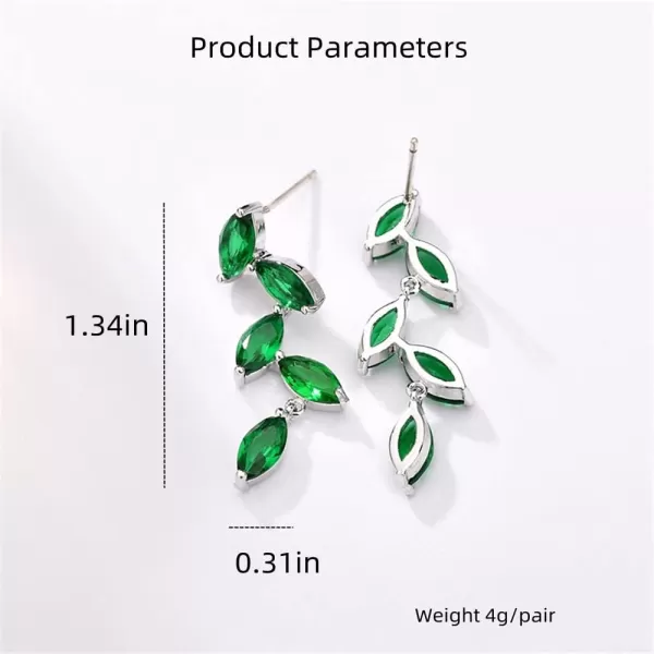 AAA Green CZ Leaf Dangle Earrings for Women Girls Hypoallergenic 925 Sterling Silver Post Pin Dainty Crystal Leaves Drop Dangling Stud Delicate Birthday Wedding Party Mothers Day Jewelry GiftsAAA Green CZ Leaf Dangle Earrings for Women Girls Hypoallergenic 925 Sterling Silver Post Pin Dainty Crystal Leaves Drop Dangling Stud Delicate Birthday Wedding Party Mothers Day Jewelry Gifts