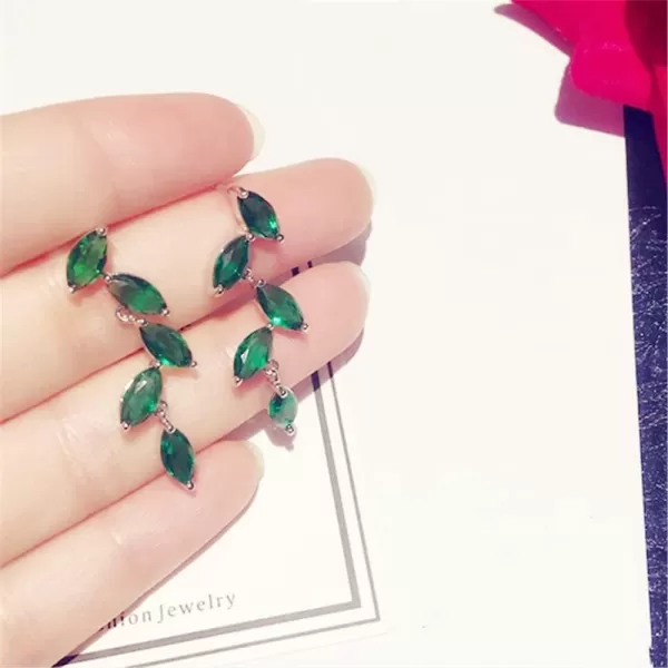 AAA Green CZ Leaf Dangle Earrings for Women Girls Hypoallergenic 925 Sterling Silver Post Pin Dainty Crystal Leaves Drop Dangling Stud Delicate Birthday Wedding Party Mothers Day Jewelry GiftsAAA Green CZ Leaf Dangle Earrings for Women Girls Hypoallergenic 925 Sterling Silver Post Pin Dainty Crystal Leaves Drop Dangling Stud Delicate Birthday Wedding Party Mothers Day Jewelry Gifts
