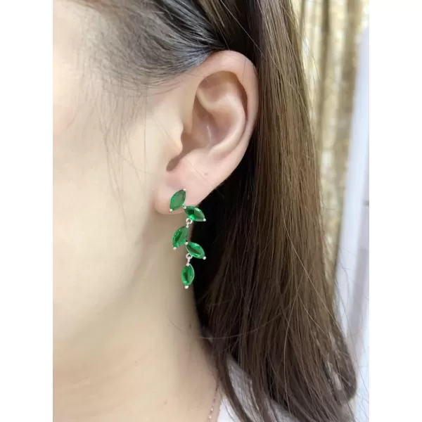 AAA Green CZ Leaf Dangle Earrings for Women Girls Hypoallergenic 925 Sterling Silver Post Pin Dainty Crystal Leaves Drop Dangling Stud Delicate Birthday Wedding Party Mothers Day Jewelry GiftsAAA Green CZ Leaf Dangle Earrings for Women Girls Hypoallergenic 925 Sterling Silver Post Pin Dainty Crystal Leaves Drop Dangling Stud Delicate Birthday Wedding Party Mothers Day Jewelry Gifts