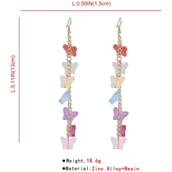 Acrylic Butterfly Drop Earring Stretch Rings Set for Women Girls Colorful Resin Butterflies 1 Prs Dangle Stud Earrings 2 Pcs Beaded Statement Toe Finger Ring Included Delicate Trendy Cute Y2K Jewelry Gift for Daughter NieceAcrylic Butterfly Drop Earring Stretch Rings Set for Women Girls Colorful Resin Butterflies 1 Prs Dangle Stud Earrings 2 Pcs Beaded Statement Toe Finger Ring Included Delicate Trendy Cute Y2K Jewelry Gift for Daughter Niece
