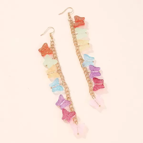 Acrylic Butterfly Drop Earring Stretch Rings Set for Women Girls Colorful Resin Butterflies 1 Prs Dangle Stud Earrings 2 Pcs Beaded Statement Toe Finger Ring Included Delicate Trendy Cute Y2K Jewelry Gift for Daughter NieceAcrylic Butterfly Drop Earring Stretch Rings Set for Women Girls Colorful Resin Butterflies 1 Prs Dangle Stud Earrings 2 Pcs Beaded Statement Toe Finger Ring Included Delicate Trendy Cute Y2K Jewelry Gift for Daughter Niece