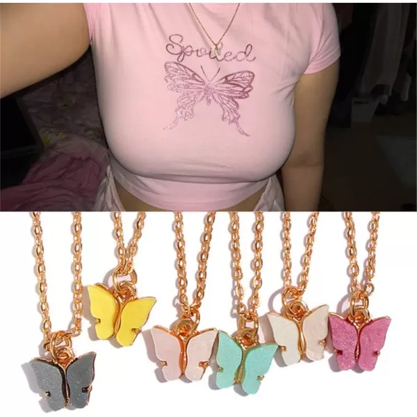 Acrylic Butterfly Pendant Necklace for Women Girls Gold Plated 18 Inch Charm Chain Dainty Multiple Colours Butterflies Animal Necklaces Cute Elegant Jewelry Gifts for Little Girl BlueAcrylic Butterfly Pendant Necklace for Women Girls Gold Plated 18 Inch Charm Chain Dainty Multiple Colours Butterflies Animal Necklaces Cute Elegant Jewelry Gifts for Little Girl Blue