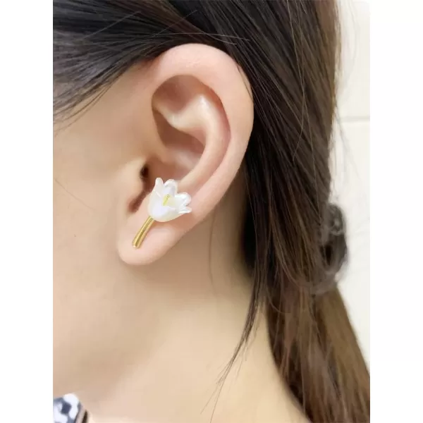 Acrylic Flower Dangle Stud Earrings for Women Girls 925 Sterling Silver 14K Gold Plated Hypoallergenic Dainty Tulip Drop Climber Crawler Nickle Free Wedding Birthday Holiday Jewelry Cute GiftsAcrylic Flower Dangle Stud Earrings for Women Girls 925 Sterling Silver 14K Gold Plated Hypoallergenic Dainty Tulip Drop Climber Crawler Nickle Free Wedding Birthday Holiday Jewelry Cute Gifts