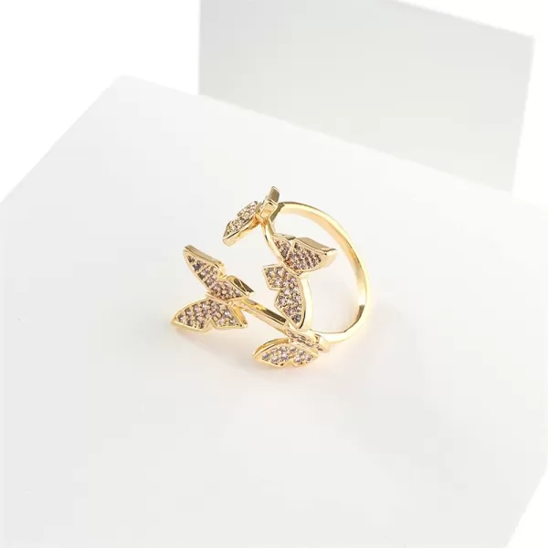Adjustable CZ Butterfly Statement Rings for Women Girls 14K Gold Plated Expandable Open Wrap Finger Rings Comfort Fit Delicate Wedding Engagement Anniversary Jewelry Dainty Gift StackingAdjustable CZ Butterfly Statement Rings for Women Girls 14K Gold Plated Expandable Open Wrap Finger Rings Comfort Fit Delicate Wedding Engagement Anniversary Jewelry Dainty Gift Stacking