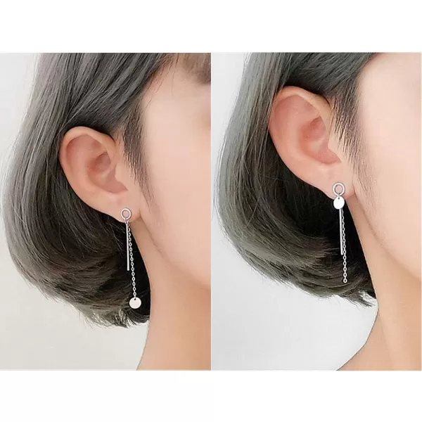 Ball Disc Tassel Chain Drop Dangle Earrings 925 Sterling Silver for Women Girls 14k White Gold Plated Hypoallergenic Asymmetrical Dainty Stud Earring Fashion Personalized Unique Jewelry BFF GiftsBall Disc Tassel Chain Drop Dangle Earrings 925 Sterling Silver for Women Girls 14k White Gold Plated Hypoallergenic Asymmetrical Dainty Stud Earring Fashion Personalized Unique Jewelry BFF Gifts