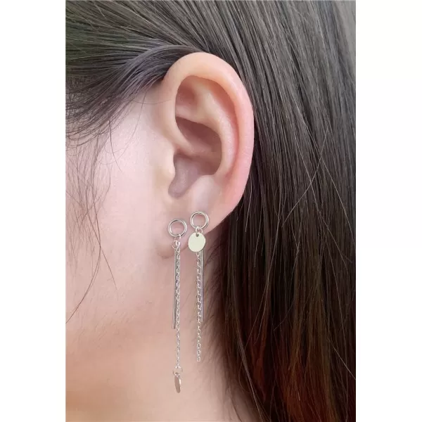 Ball Disc Tassel Chain Drop Dangle Earrings 925 Sterling Silver for Women Girls 14k White Gold Plated Hypoallergenic Asymmetrical Dainty Stud Earring Fashion Personalized Unique Jewelry BFF GiftsBall Disc Tassel Chain Drop Dangle Earrings 925 Sterling Silver for Women Girls 14k White Gold Plated Hypoallergenic Asymmetrical Dainty Stud Earring Fashion Personalized Unique Jewelry BFF Gifts