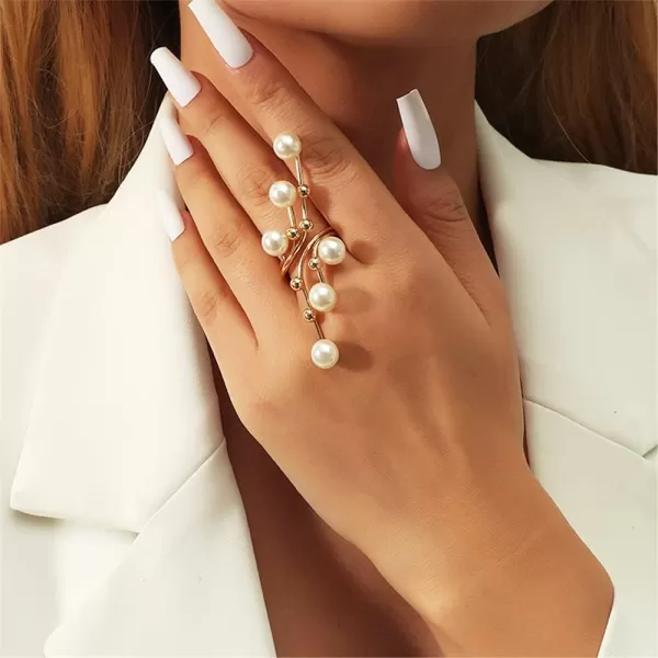Big Branch Pearl Statement Ring for Women Girls Gold Balls Faux Pearls Antique Expandable Layered Open Band Wrap Finger Rings Adjustable Comfort Fit Art Deco Exaggerated JewelryBig Branch Pearl Statement Ring for Women Girls Gold Balls Faux Pearls Antique Expandable Layered Open Band Wrap Finger Rings Adjustable Comfort Fit Art Deco Exaggerated Jewelry