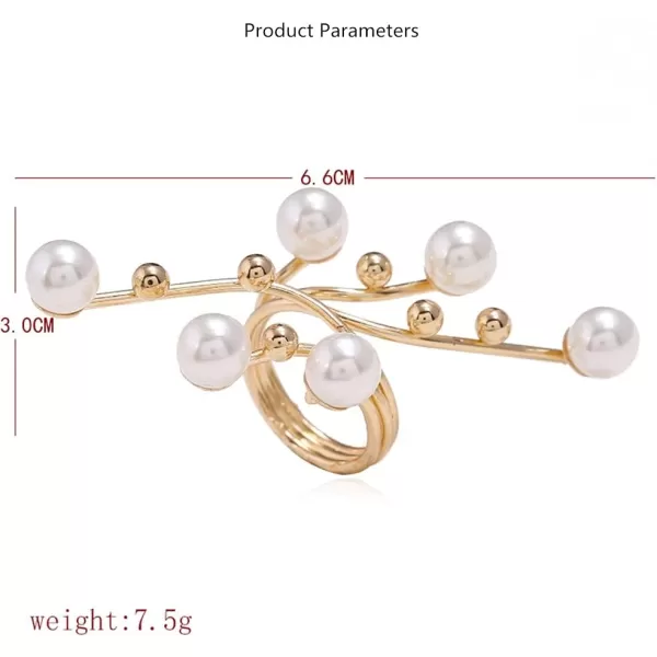 Big Branch Pearl Statement Ring for Women Girls Gold Balls Faux Pearls Antique Expandable Layered Open Band Wrap Finger Rings Adjustable Comfort Fit Art Deco Exaggerated JewelryBig Branch Pearl Statement Ring for Women Girls Gold Balls Faux Pearls Antique Expandable Layered Open Band Wrap Finger Rings Adjustable Comfort Fit Art Deco Exaggerated Jewelry