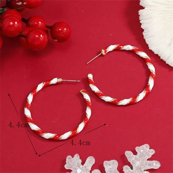 Big Candy Hoop Dangle Earrings for Women Girls Gold Red White Twisted Wrapping Christmas Statement Charms Drop Dangling Open Hoops Lightweight Fashion Xmas Festival Holiday Jewelry GiftsBig Candy Hoop Dangle Earrings for Women Girls Gold Red White Twisted Wrapping Christmas Statement Charms Drop Dangling Open Hoops Lightweight Fashion Xmas Festival Holiday Jewelry Gifts