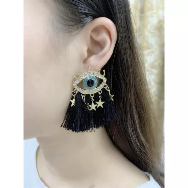 Big Evil Eye Fringe Dangle Drop Earrings for Women Girls Gold Plated Cubic Zirconia Boho Blue Eyes Star Statement Dangling Stud Earring Fashion Dainty Amulet Jewelry Gifts Birthday ChristmasBig Evil Eye Fringe Dangle Drop Earrings for Women Girls Gold Plated Cubic Zirconia Boho Blue Eyes Star Statement Dangling Stud Earring Fashion Dainty Amulet Jewelry Gifts Birthday Christmas