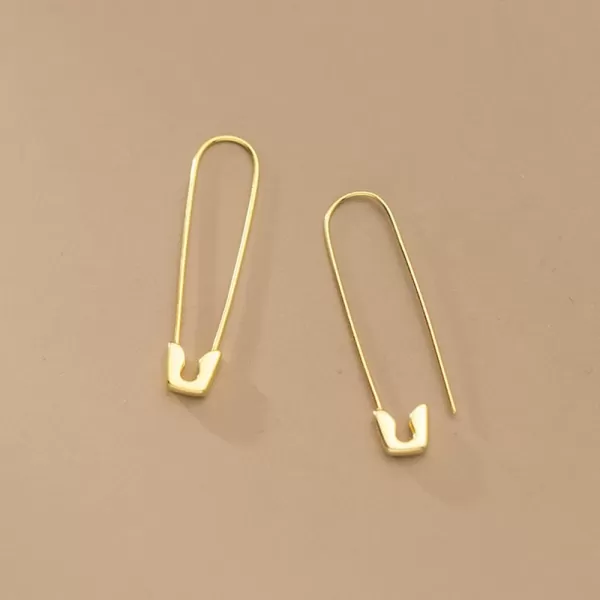 Big Safety Pin Cartilage for Women Girls S925 Sterling Silver with 14K Gold Plated Minimalist Hoop Earrings Personalized Dangle Drop 37mmBig Safety Pin Cartilage for Women Girls S925 Sterling Silver with 14K Gold Plated Minimalist Hoop Earrings Personalized Dangle Drop 37mm