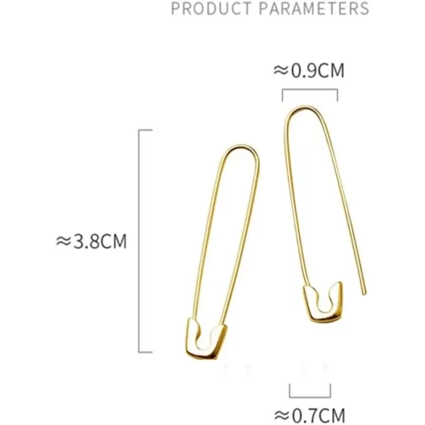 Big Safety Pin Cartilage for Women Girls S925 Sterling Silver with 14K Gold Plated Minimalist Hoop Earrings Personalized Dangle Drop 37mmBig Safety Pin Cartilage for Women Girls S925 Sterling Silver with 14K Gold Plated Minimalist Hoop Earrings Personalized Dangle Drop 37mm